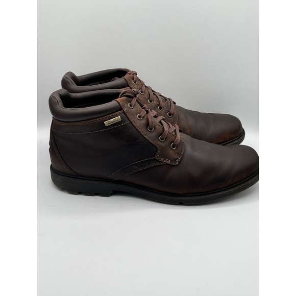Rockport Storm Surge Men Sz 11M Brown Leather Waterproof Chukka Boots A13715